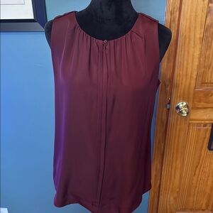 Ann Taylor S Burgundy Sleeveless Top and Cardigan
